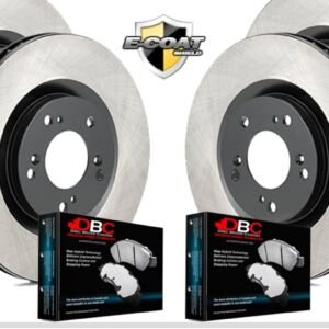 Toyota Matrix GTS 1.8L E-Coated Rotors and  Premium Ceramic Brake Pads Brake Pad Sets 2003 2004 2005 2006 2007 2008