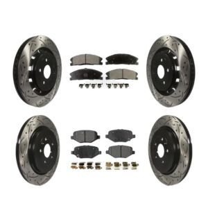 Audi S4 SUPERCHARGED 3.0 V6 Front and Rear Performance Cross Drilled/Slotted Rotors and Brake Pad Set 2010 2011 2012 2013 2014 2015 2016