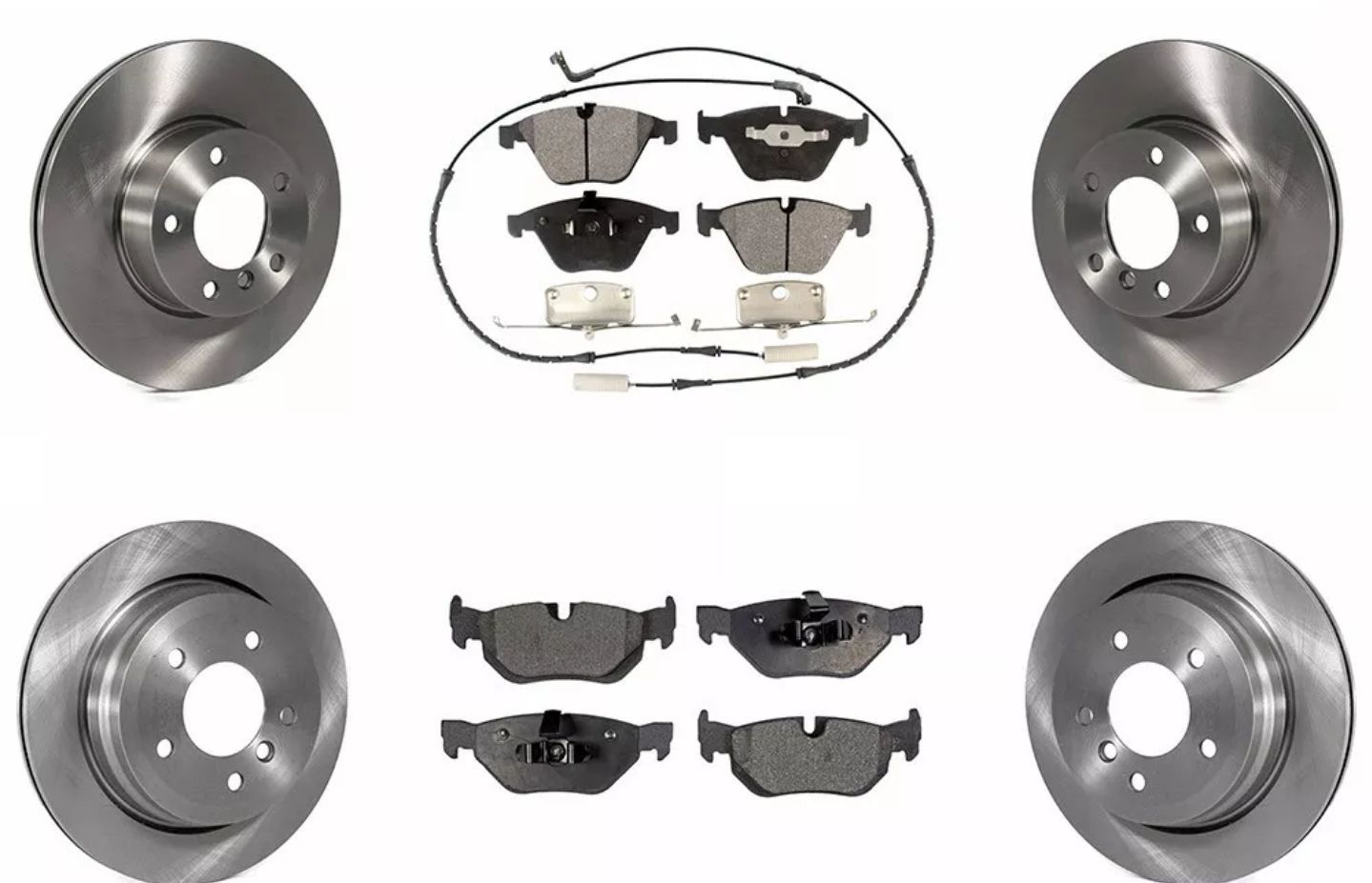 Vw Jetta 2.5L Brake Kit Package Front and Rear E-Coated Rotors Front  (288mm)and Rear (253mm) and Ceramic Brake Pad Set 2007 2008 2009 2010 2011  2012 2013 2014 2015 2016 - Get Your Parts - OEM Parts & Performance