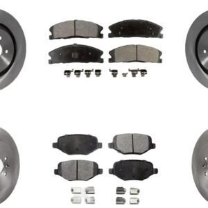 Bmw X5 3.0L Front and Rear Brake Kit Package Front and Rear E-Coated Rotors and Ceramic Brake Pad Set 2002 2003 2004 2005 2006
