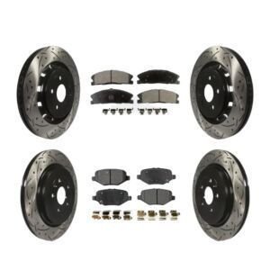 Nissan Maxima Brake Kit Package Front and Rear Perforance Rotors with Ceramic Brake Pad Sets 2005 2006 2007 2008 2009 2010 2011 2012 2013 2014 2015 2016 2017 2018 2019