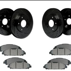 Audi S4 SUPERCHARGED 3.0 V6 Brake Kit Package Front and Rear Performance Cross Drilled/Slotted Rotors and Font and Rear Ceramic Brake Pad Sets 2010 2011 2012 2013 2014 2015 2016