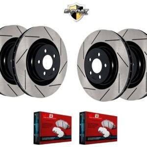 MAZDA RX-8 1.3L Front And Rear Performance Slotted Brake Rotors And Front and Back Carbon Performance Brake Pads 2004 2005 2006 2007 2008