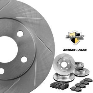 MAZDA RX-8 1.3L Front And Rear Performance Sliver Slotted Brake Rotors And Front and Back Carbon Performance Brake Pads 2004 2005 2006 2007 2008