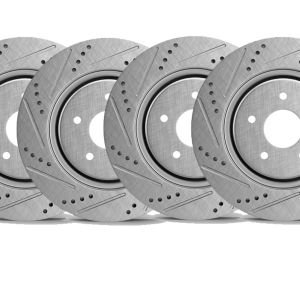 Audi S4 SUPERCHARGED 3.0 V6 Brake Kit Package Front and Rear Performance Cross Drilled/Slotted Rotors and Font and Rear Ceramic Brake Pad Sets 2010 2011 2012 2013 2014 2015 2016